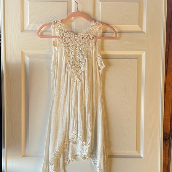 Off white sheer tunic sleeveless size small-6 - Picture 3 of 7